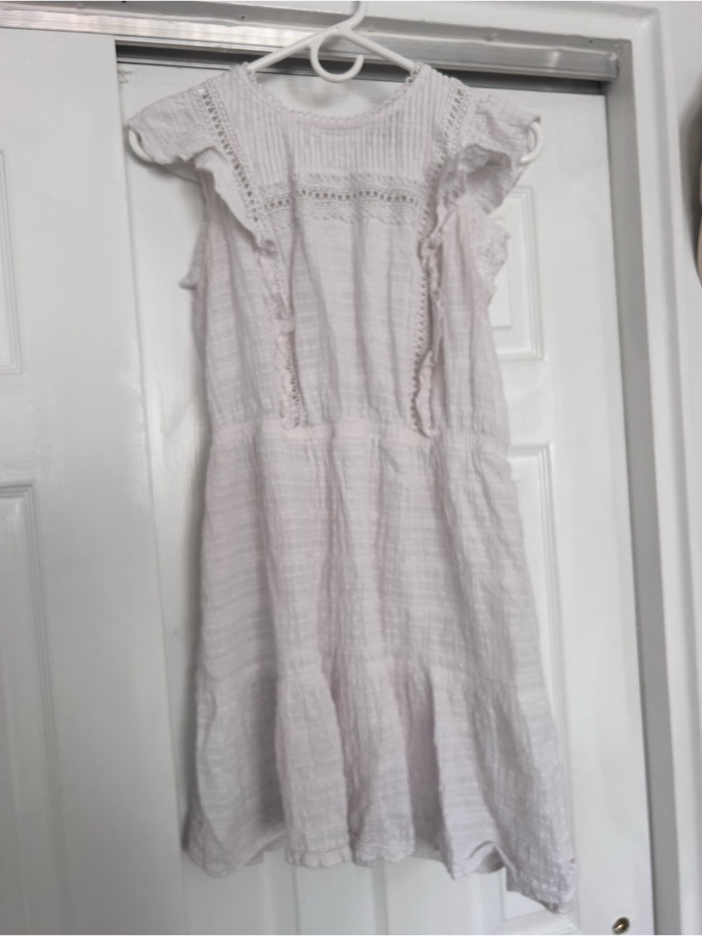 wild fable White Ruffle-Trim Cotton Sundress